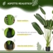 ALBERO ARTIFICIALE DI BANANO 160 CM CON VASO E 10 FOGLIE REALISTICHE, PIANTA FINTE TROPICALE PER DECORAZIONI INTERNI ED ESTERNI, VERDE