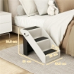 SCALETTA PER CANI E GATTI CON 3 SCALINI ANTISCIVOLO, DESIGN PIEGHEVOLE CON CAPACITÀ 10 KG, CREMA