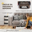 SCALETTA PER CANI E GATTI CON 3 SCALINI ANTISCIVOLO, DESIGN PIEGHEVOLE CON CAPACITÀ 10 KG, CREMA