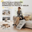SCALETTA PER CANI E GATTI CON 3 SCALINI ANTISCIVOLO, DESIGN PIEGHEVOLE CON CAPACITÀ 10 KG, CREMA