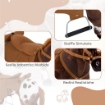 CAVALLO A DONDOLO PER BAMBINI 2+ ANNI CON NITRITO, SELLA E STAFFE, IN PELUCHE E METALLO, 85X28X60 CM, MARRONE