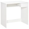 Scrivania Ufficio, 80x45x75 cm Scrivania Salvaspazio con Vassoio Tastiera, Cassetto per Documenti, Bianco