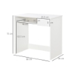 Scrivania Ufficio, 80x45x75 cm Scrivania Salvaspazio con Vassoio Tastiera, Cassetto per Documenti, Bianco