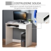 Scrivania Ufficio, 80x45x75 cm Scrivania Salvaspazio con Vassoio Tastiera, Cassetto per Documenti, Bianco