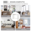 Scrivania Ufficio, 80x45x75 cm Scrivania Salvaspazio con Vassoio Tastiera, Cassetto per Documenti, Bianco