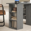 Scrivania Moderna con 3 Cassetti e 3 Ripiani per Camera e Ufficio, in Legno, 120x49x72 cm, Grigio