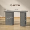 Scrivania Moderna con 3 Cassetti e 3 Ripiani per Camera e Ufficio, in Legno, 120x49x72 cm, Grigio