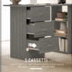 Scrivania Moderna con 3 Cassetti e 3 Ripiani per Camera e Ufficio, in Legno, 120x49x72 cm, Grigio
