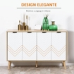 MOBILE CONTENITORE CON 2 ARMADIETTI A RIPIANI REGOLABILI, IN LEGNO DI PINO, 120X35X77.4 CM, COLOR LEGNO E BIANCO