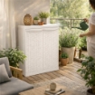 Credenza Cucina Country con Armadietto a 2 Ante e Cassetto, 80x39.7x80cm, Color Legno