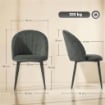 SET 2 SEDIE DA PRANZO IMBOTTITE CON SCHIENALE A CONCHIGLIA IN VELLUTO, 52X55X79 CM, GRIGIO