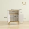 MOBILE BAGNO AUTOPORTANTE CON RIPIANO REGOLABILE, BIANCO E LEGNO NATURALE