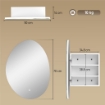 ARMADIETTO BAGNO LED, ANTI-APPANNAMENTO, ILLUMINAZIONE DIMMERABILE 3 COLORI, BIANCO, DA PARETE