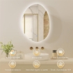 ARMADIETTO BAGNO LED, ANTI-APPANNAMENTO, ILLUMINAZIONE DIMMERABILE 3 COLORI, BIANCO, DA PARETE