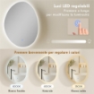 ARMADIETTO BAGNO LED, ANTI-APPANNAMENTO, ILLUMINAZIONE DIMMERABILE 3 COLORI, BIANCO, DA PARETE