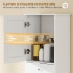 Mobile Bagno con Cesto per Biancheria Pieghevole, Armadietto e 2 Cassetti, in Legno, 45x30x171 cm, Bianco