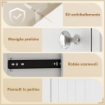 Mobile Bagno con Cesto per Biancheria Pieghevole, Armadietto e 2 Cassetti, in Legno, 45x30x171 cm, Bianco