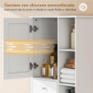 ARMADIETTO DA BAGNO BIANCO, CESTO BIANCHERIA INCLINABILE, CASSETTI