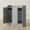 SCARPIERA MODERNA IN LEGNO CON 4 RIPIANI APERTI E ARMADIETTO PER 12 PAIA,, 83X30X90 CM, GRIGIO CEMENTO