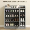 SCARPIERA MODERNA IN LEGNO CON 4 RIPIANI APERTI E ARMADIETTO PER 12 PAIA,, 83X30X90 CM, GRIGIO CEMENTO