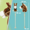 CAVALLO CON BASTONE E SUONI REALISTICI PER BAMBINI 24+ MESI, IN POLIESTERE E LEGNO, 95X25X27 CM, MARRONE