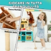 CAVALLO CON BASTONE E SUONI REALISTICI PER BAMBINI 24+ MESI, IN POLIESTERE E LEGNO, 95X25X27 CM, MARRONE