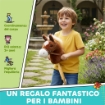 CAVALLO CON BASTONE E SUONI REALISTICI PER BAMBINI 24+ MESI, IN POLIESTERE E LEGNO, 95X25X27 CM, MARRONE