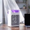 VENTILATORE DA TAVOLO CON 3 VELOCITÀ, LUCE RGB E TESTA REGOLABILE, BIANCO