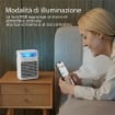 VENTILATORE DA TAVOLO CON 3 VELOCITÀ, LUCE RGB E TESTA REGOLABILE, BIANCO