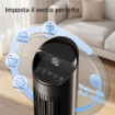 Ventilatore Torre 116 cm, ventilatore WiFi app controllo, camera letto, colore nero