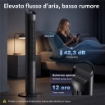 Ventilatore Torre 116 cm, ventilatore WiFi app controllo, camera letto, colore nero