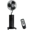 Ventilatore a Piantana 3 in 1 Oscillante con Nebulizzatore d'Acqua, Telecomando e Timer 9h, 45x38x130 cm, Nero