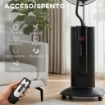 Ventilatore a Piantana 3 in 1 Oscillante con Nebulizzatore d'Acqua, Telecomando e Timer 9h, 45x38x130 cm, Nero
