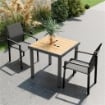 SET 2 SEDIE DA GIARDINO IMPILABILI CON SEDUTA TRASPIRANTE, IN ALLUMINIO E TEXTILENE, 56X58X89 CM, GRIGIO CARBONE