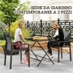 SET 2 SEDIE DA GIARDINO IMPILABILI CON SEDUTA TRASPIRANTE, IN ALLUMINIO E TEXTILENE, 56X58X89 CM, GRIGIO CARBONE