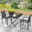 SET 2 SEDIE DA GIARDINO IMPILABILI CON SEDUTA TRASPIRANTE, IN ALLUMINIO E TEXTILENE, 56X58X89 CM, GRIGIO CARBONE