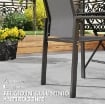 SET 2 SEDIE DA GIARDINO IMPILABILI CON SEDUTA TRASPIRANTE, IN ALLUMINIO E TEXTILENE, 56X58X89 CM, GRIGIO CARBONE