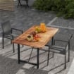 SET 2 SEDIE DA GIARDINO IMPILABILI CON SEDUTA TRASPIRANTE, IN ALLUMINIO E TEXTILENE, 56X58X89 CM, GRIGIO CARBONE