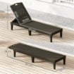 SET 2 LETTINI PRENDISOLE CON SCHIENALE REGOLABILE SU 4 POSIZIONI EFFETTO RATTAN A DOGHE, NERO