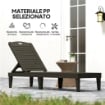 SET 2 LETTINI PRENDISOLE CON SCHIENALE REGOLABILE SU 4 POSIZIONI EFFETTO RATTAN A DOGHE, NERO