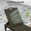 SET 2 LETTINI PRENDISOLE CON SCHIENALE REGOLABILE SU 4 POSIZIONI EFFETTO RATTAN A DOGHE, NERO
