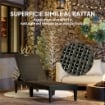 SET 2 LETTINI PRENDISOLE CON SCHIENALE REGOLABILE SU 4 POSIZIONI EFFETTO RATTAN A DOGHE, NERO