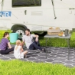 Tavolo da Campeggio Pieghevole e Regolabile su 2 Altezze, in HDPE e Metallo, 86x86x74 cm, Bianco