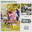 Tavolo da Campeggio Pieghevole e Regolabile su 2 Altezze, in HDPE e Metallo, 86x86x74 cm, Bianco