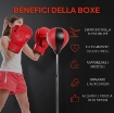 SET PUNCHING BALL DA TERRA PER ADOLESCENTI CON GUANTONI E POMPA ALTEZZA REGOLABILE DA 125-145 CM