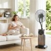 Ventilatore Nebulizzatore con Serbatoio 3.1L, 3 ModalitÓ e 3 VelocitÓ, Ruote, Oscillazione 70¦, Inclinazione 10¦, Timer 12h, 90W