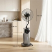 Ventilatore Nebulizzatore con Serbatoio 3.1L, 3 ModalitÓ e 3 VelocitÓ, Ruote, Oscillazione 70¦, Inclinazione 10¦, Timer 12h, 90W