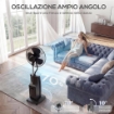 Ventilatore Nebulizzatore con Serbatoio 3.1L, 3 ModalitÓ e 3 VelocitÓ, Ruote, Oscillazione 70¦, Inclinazione 10¦, Timer 12h, 90W