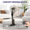 VENTILATORE NEBULIZZATORE CON SERBATOIO 3.2L, 3 MODALITÀ E 3 VELOCITÀ, OSCILLAZIONE 70%, TIMER, TELECOMANDO