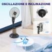 VENTILATORE NEBULIZZATORE CON SERBATOIO 3.2L, 3 MODALITÀ E 3 VELOCITÀ, OSCILLAZIONE 70%, TIMER, TELECOMANDO